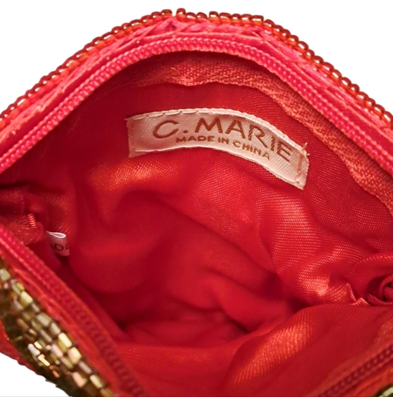 C. Marie Vintage Strawberry Beaded Handbag and Coin Purse - Picture 4 of 7